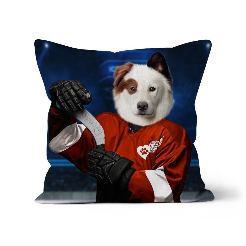 Red Paw Wings: Custom Pet Pillow - Paw & Glory - Dog Portraits - Pet Portraits