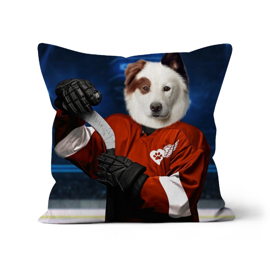 Red Paw Wings: Custom Pet Pillow - Paw & Glory - Dog Portraits - Pet Portraits