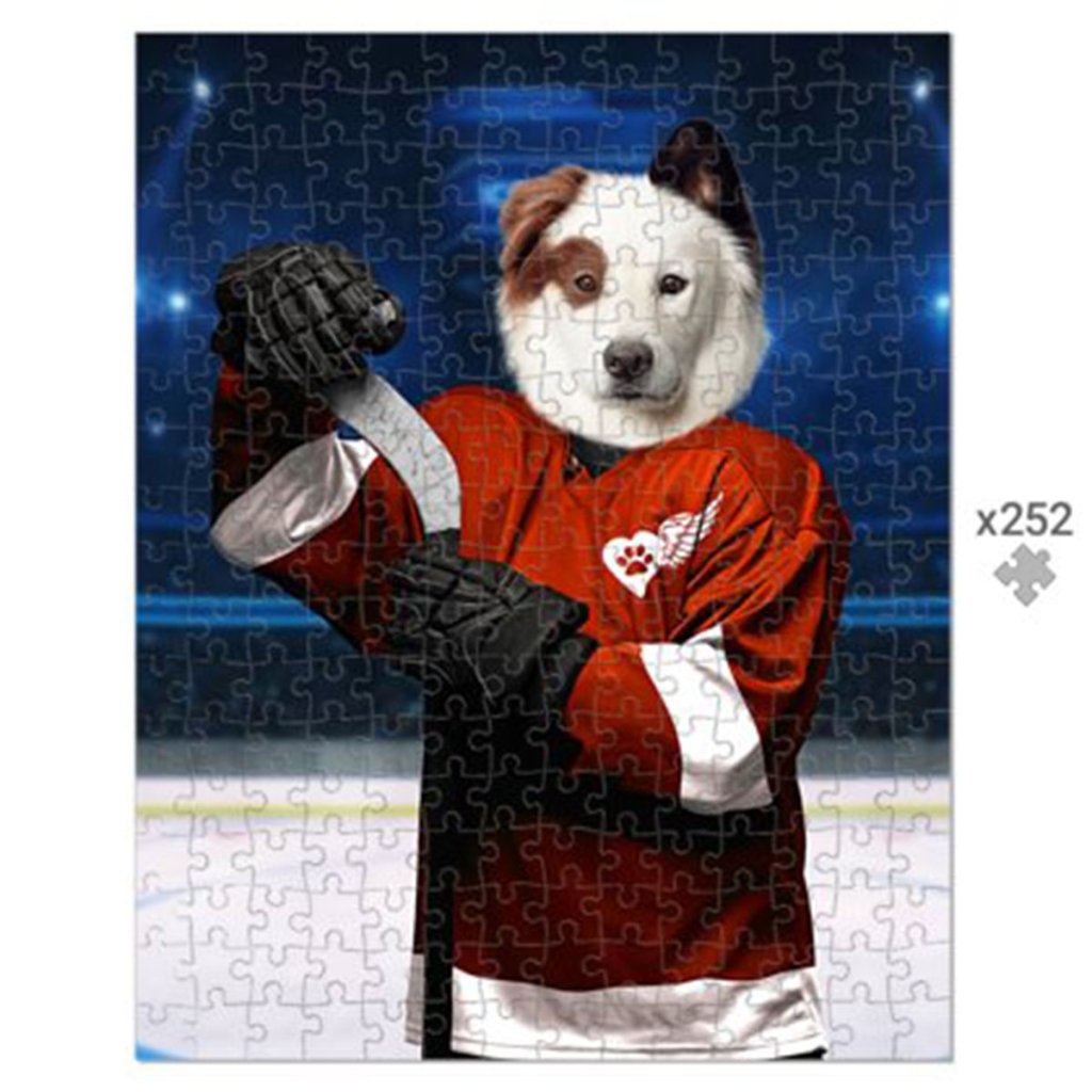 Red Paw Wings: Custom Pet Puzzle - Paw & Glory - Dog Portraits - Pet Portraits