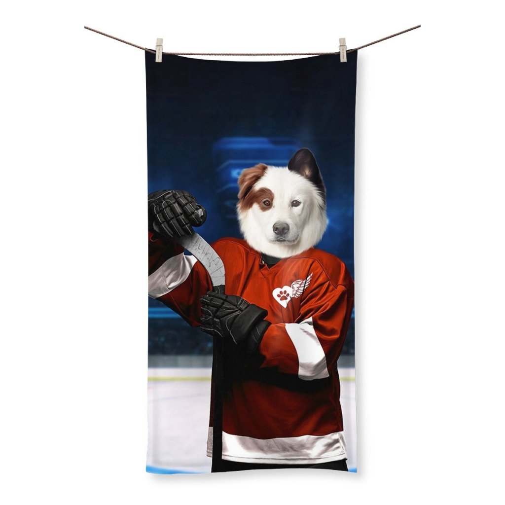 Red Paw Wings: Custom Pet Towel - Paw & Glory - Dog Portraits - Pet Portraits