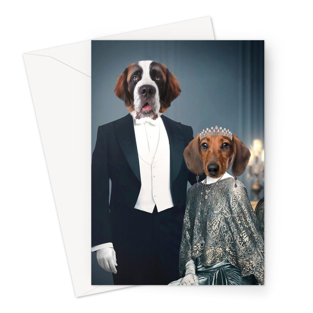 Robert & Cora (Downton Abbey Inspired): Custom Pet Greeting Card - Paw & Glory - Dog Portraits - Pet Portraits