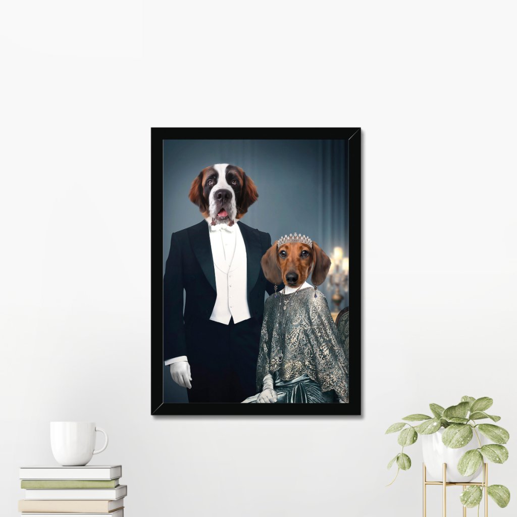 Robert & Cora (Downton Abbey Inspired): Custom Pet Portrait - Paw & Glory - Dog Portraits - Pet Portraits