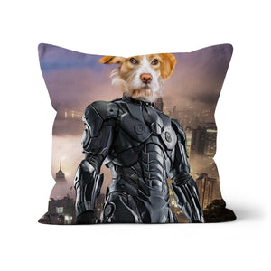 RoboPup (RoboCop Inspired): Custom Pet Pillow - Paw & Glory - Dog Portraits - Pet Portraits