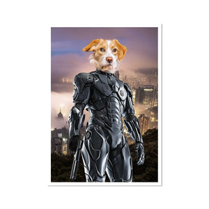 RoboPup (RoboCop Inspired): Custom Pet Portrait - Paw & Glory - Dog Portraits - Pet Portraits