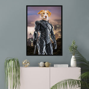 RoboPup (RoboCop Inspired): Custom Pet Portrait - Paw & Glory - Dog Portraits - Pet Portraits