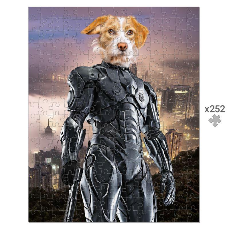 RoboPup (RoboCop Inspired): Custom Pet Puzzle - Paw & Glory - Dog Portraits - Pet Portraits