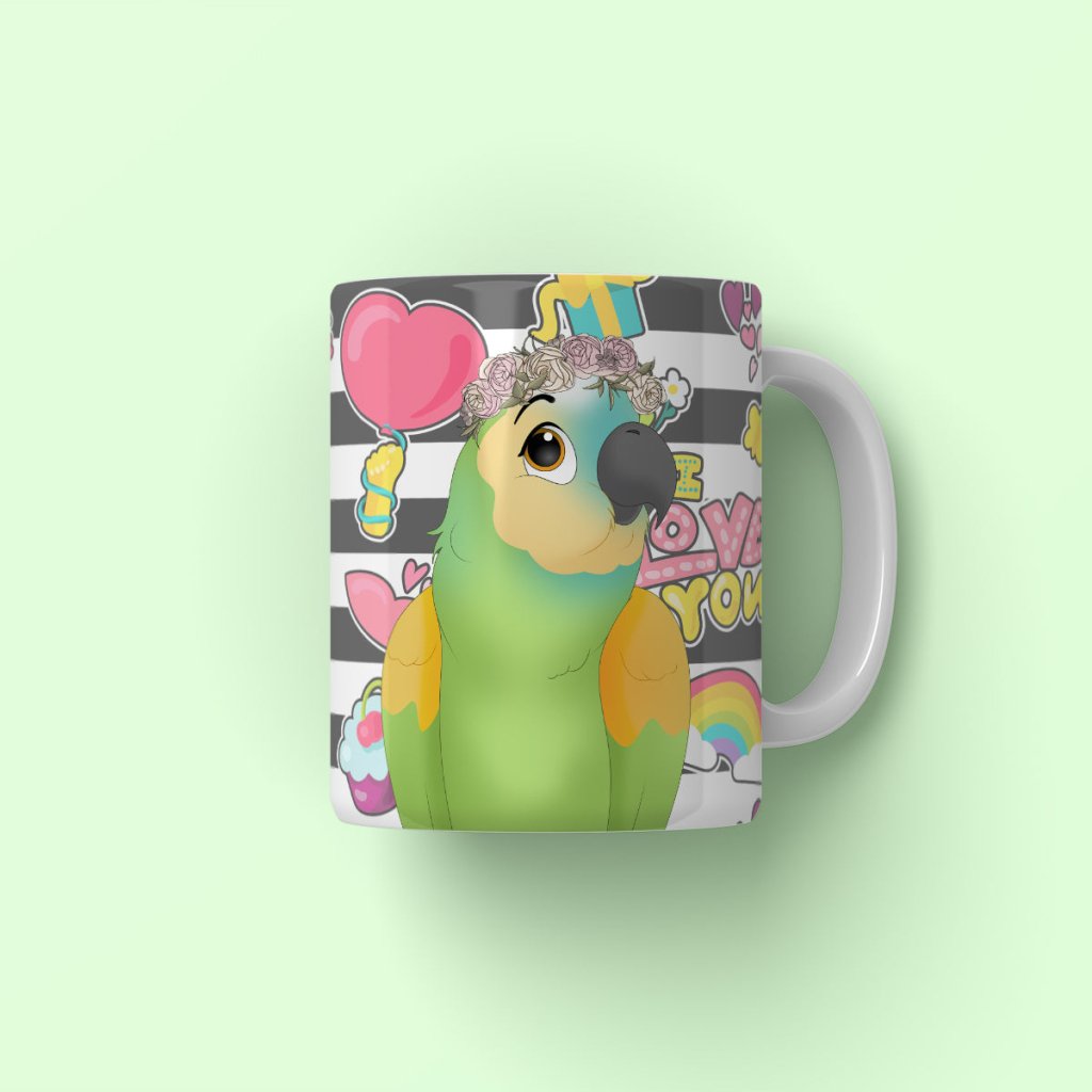 Rose Crown: Cartoon Pet Coffee Mug - Paw & Glory - Dog Portraits - Pet Portraits