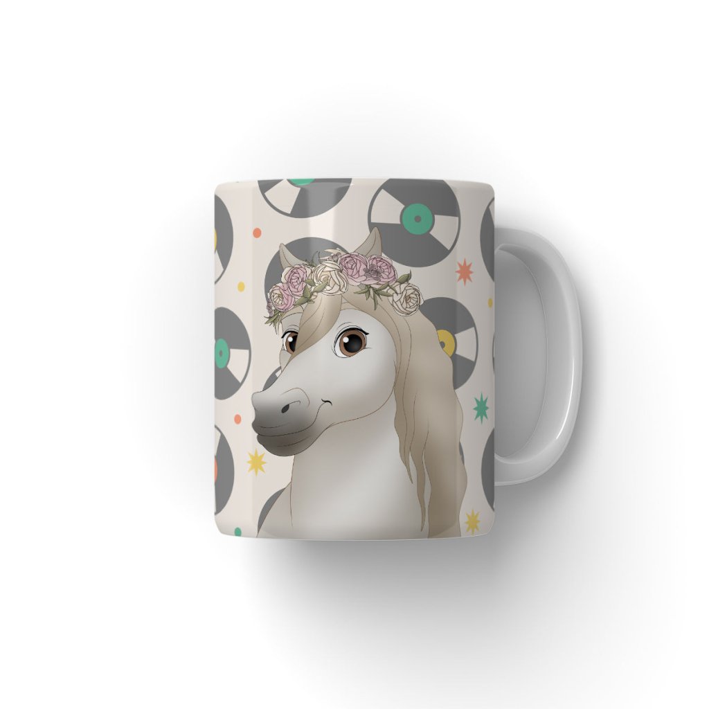 Rose Crown: Cartoon Pet Coffee Mug - Paw & Glory - Dog Portraits - Pet Portraits