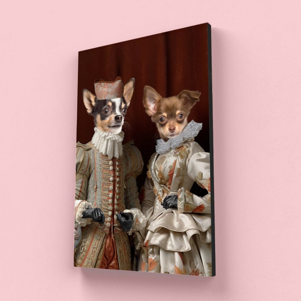 Royal Couple: Custom Pet Canvas - Paw & Glory - Dog Portraits - Pet Portraits