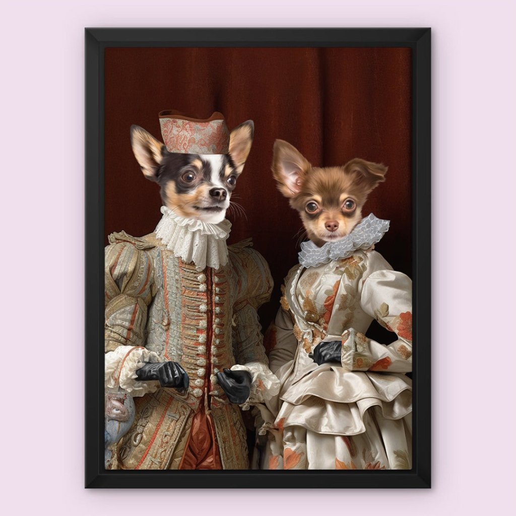 Royal Couple: Custom Pet Canvas - Paw & Glory - Dog Portraits - Pet Portraits