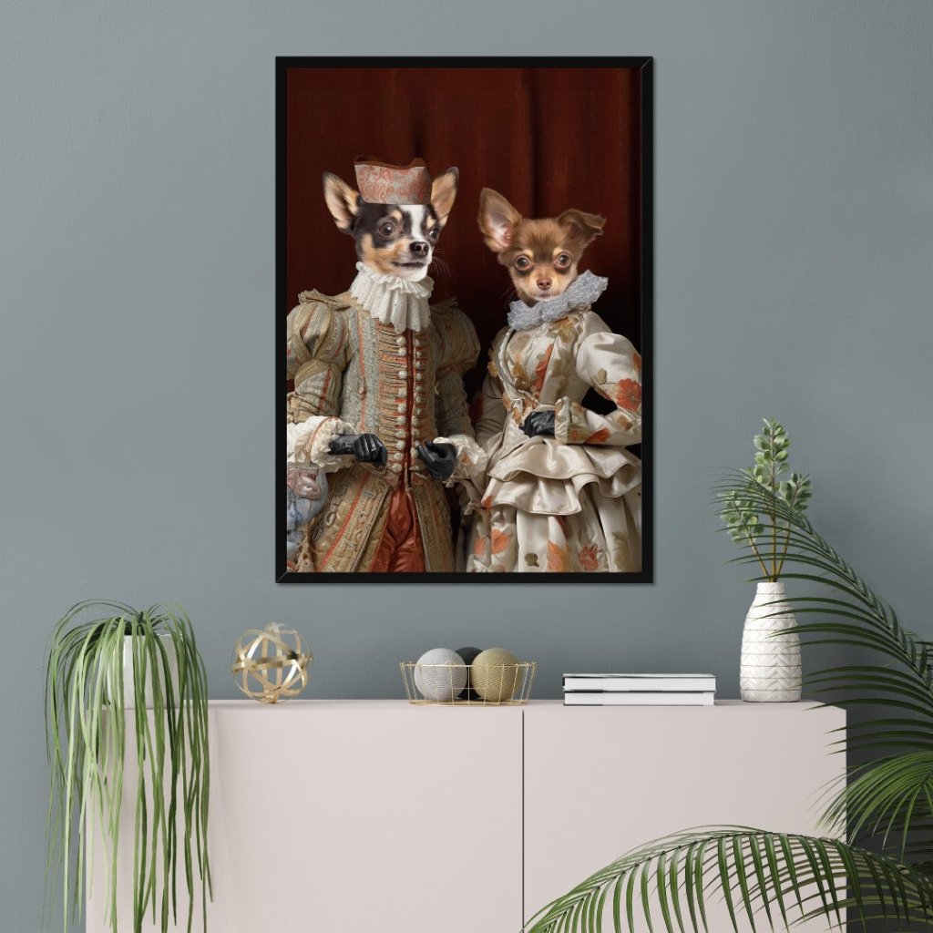 Royal Couple: Custom Pet Portrait - Paw & Glory - Dog Portraits - Pet Portraits