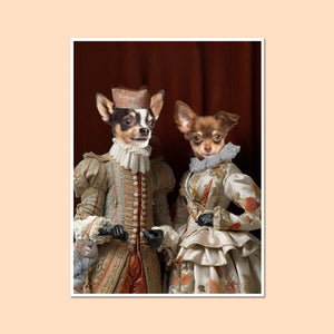 Royal Couple: Custom Pet Portrait - Paw & Glory - Dog Portraits - Pet Portraits