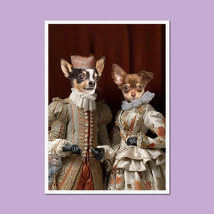 Royal Couple: Custom Pet Portrait - Paw & Glory - Dog Portraits - Pet Portraits