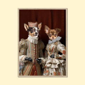 Royal Couple: Custom Pet Portrait - Paw & Glory - Dog Portraits - Pet Portraits