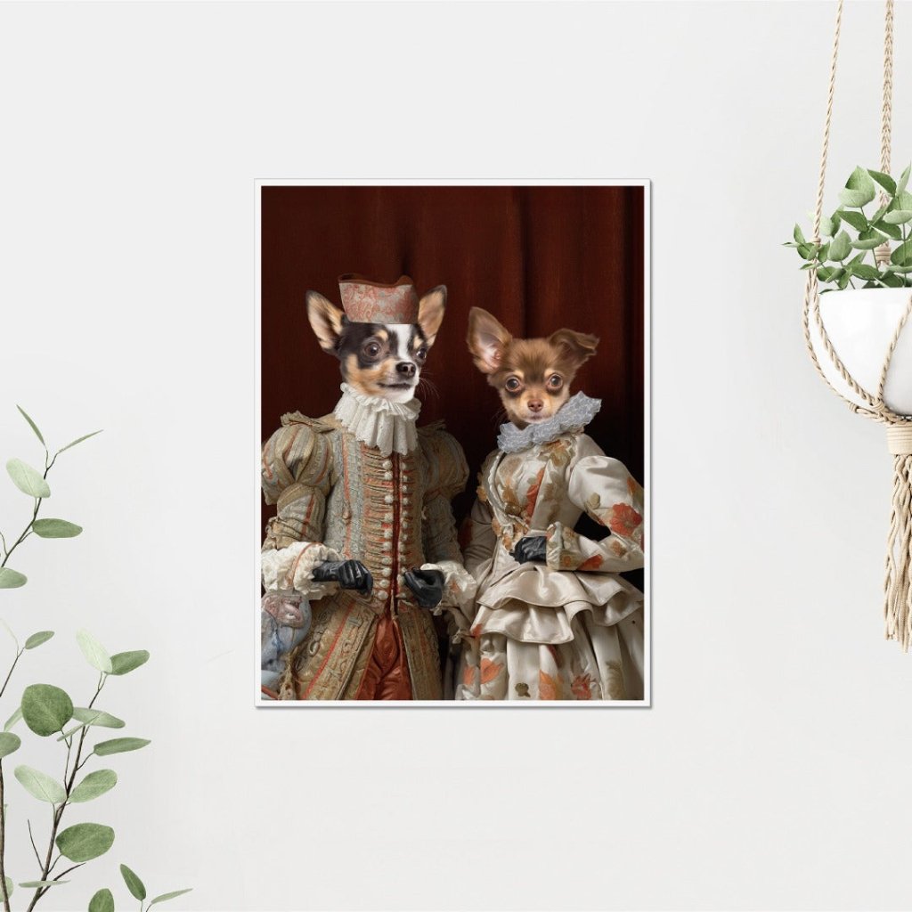 Royal Couple: Custom Pet Poster - Paw & Glory - Dog Portraits - Pet Portraits