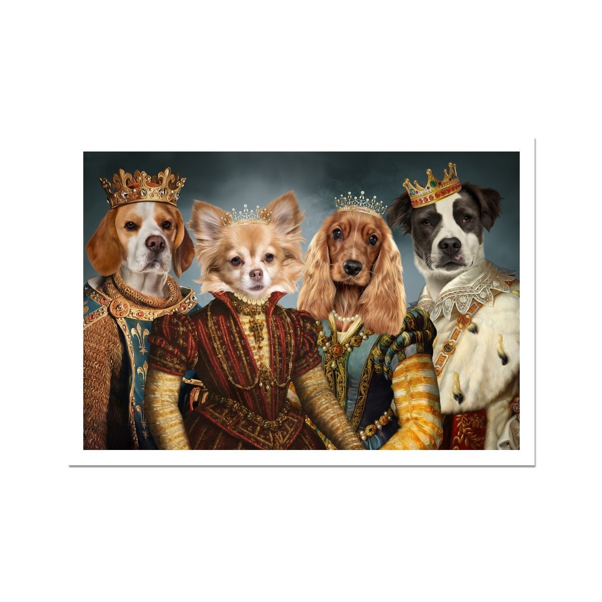 Royal Pops & Princesses: Custom Pet Poster - Paw & Glory - Dog Portraits - Pet Portraits