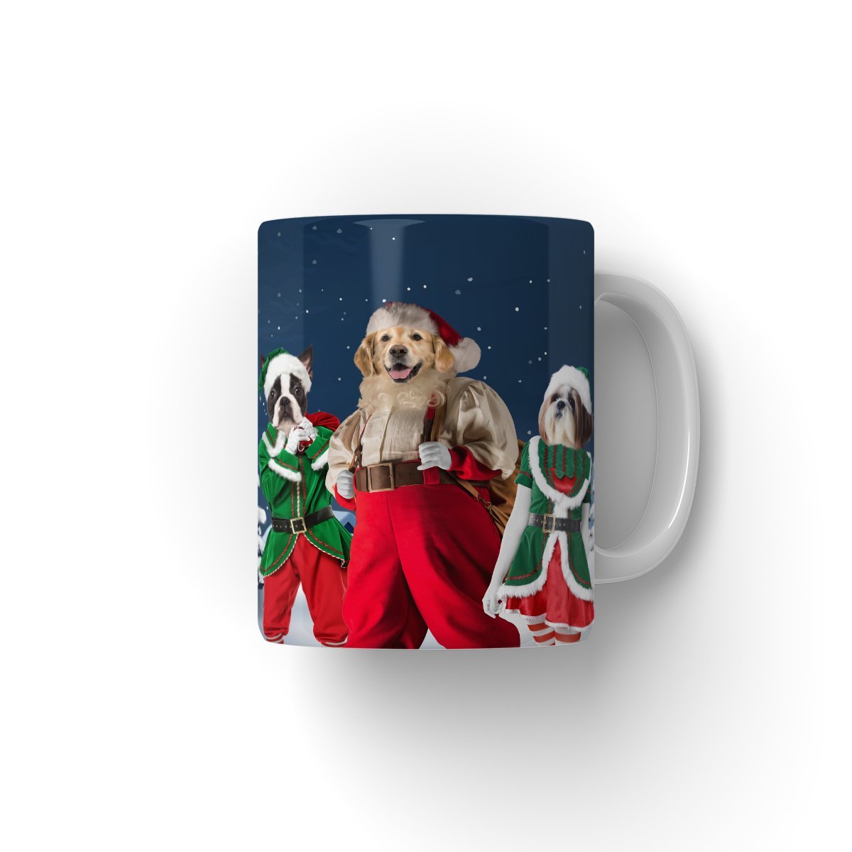 Santa & His Elves: Custom Pet Coffee Mug - Paw & Glory - Dog Portraits - Pet Portraits