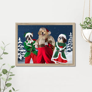 Santa & His Elves: Custom Pet Portrait - Paw & Glory - Dog Portraits - Pet Portraits