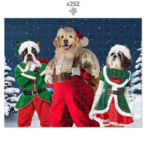 Santa & His Elves: Custom Pet Puzzle - Paw & Glory - Dog Portraits - Pet Portraits