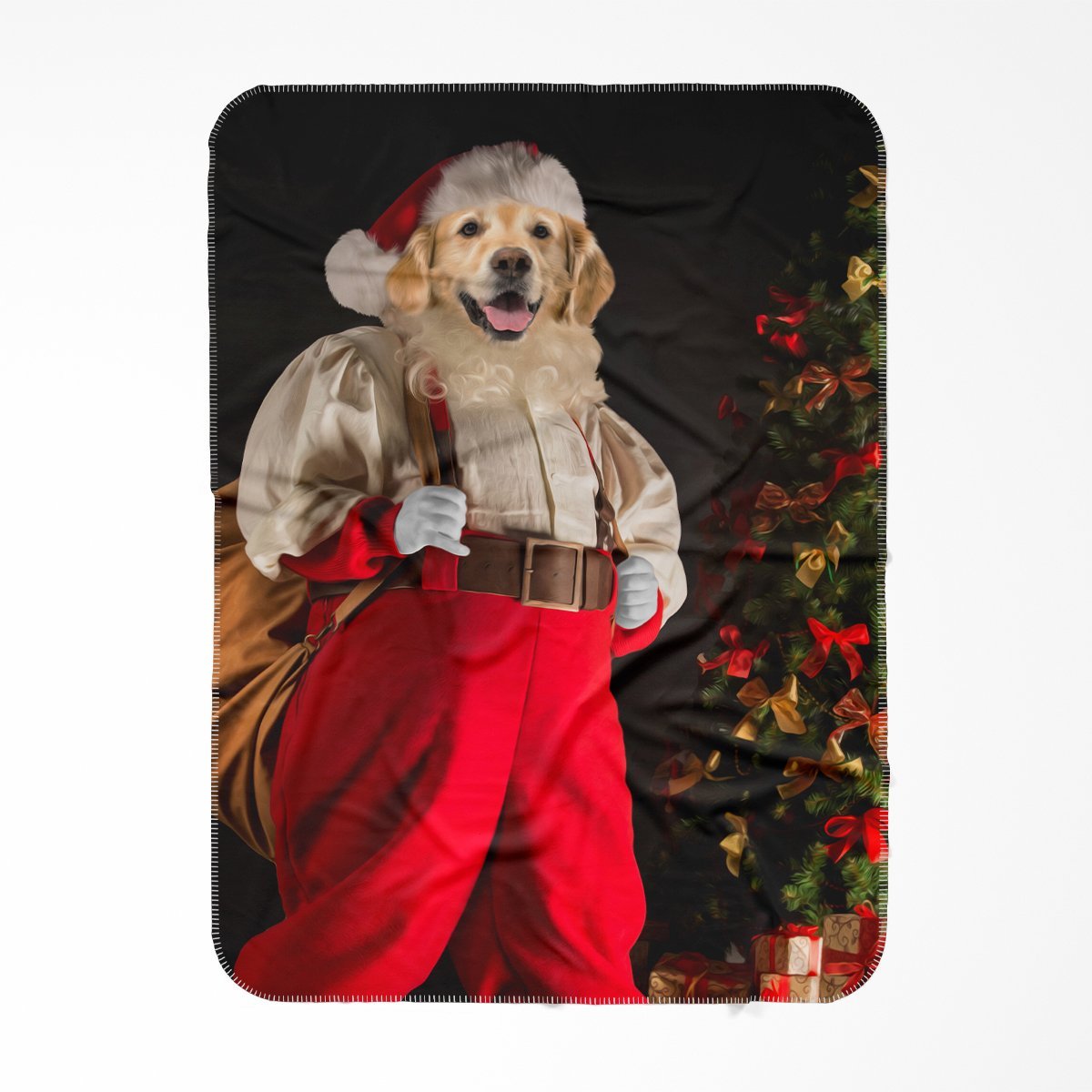 Santa Paws: Custom Pet Blanket - Paw & Glory - Dog Portraits - Pet Portraits