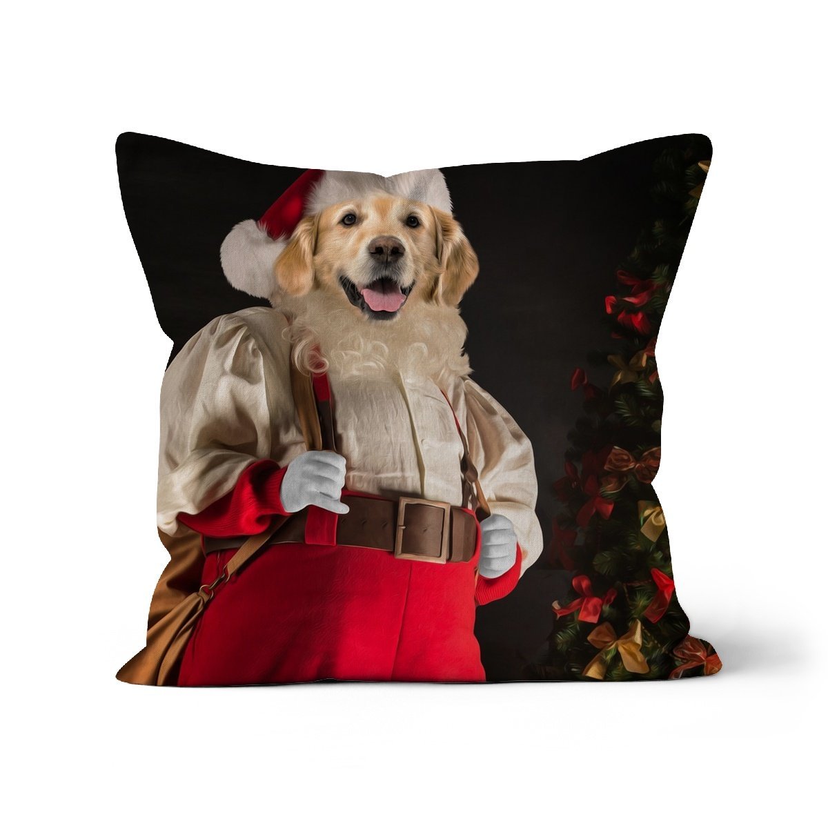 Santa Paws: Custom Pet Pillow - Paw & Glory - Dog Portraits - Pet Portraits