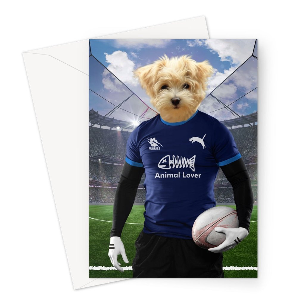 Scotland Rugby Team: Custom Pet Greeting Card - Paw & Glory - Dog Portraits - Pet Portraits