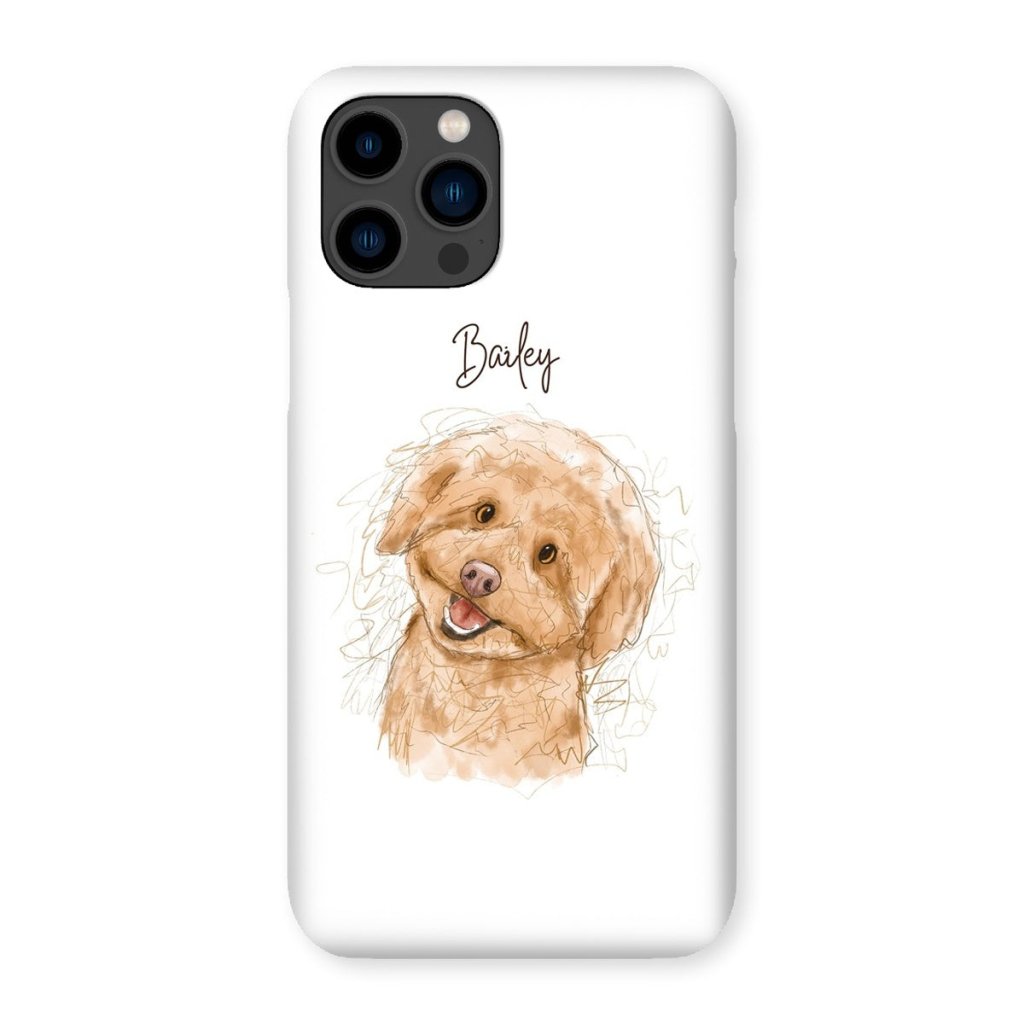 Scribble: Custom One Pet Phone Case - Paw & Glory - Dog Portraits - Pet Portraits