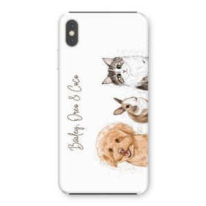 Scribble: Custom Three Pet Phone Case - Paw & Glory - Dog Portraits - Pet Portraits