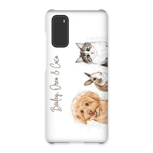 Scribble: Custom Three Pet Phone Case - Paw & Glory - Dog Portraits - Pet Portraits