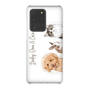 Scribble: Custom Three Pet Phone Case - Paw & Glory - Dog Portraits - Pet Portraits