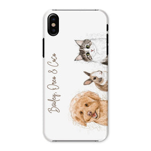 Scribble: Custom Three Pet Phone Case - Paw & Glory - Dog Portraits - Pet Portraits