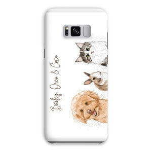 Scribble: Custom Three Pet Phone Case - Paw & Glory - Dog Portraits - Pet Portraits