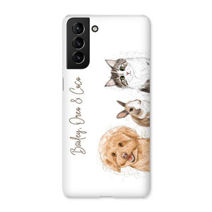 Scribble: Custom Three Pet Phone Case - Paw & Glory - Dog Portraits - Pet Portraits