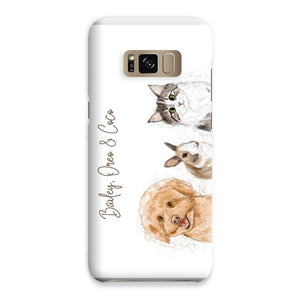 Scribble: Custom Three Pet Phone Case - Paw & Glory - Dog Portraits - Pet Portraits