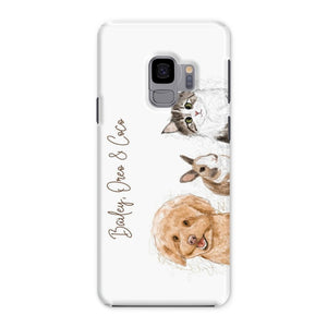 Scribble: Custom Three Pet Phone Case - Paw & Glory - Dog Portraits - Pet Portraits