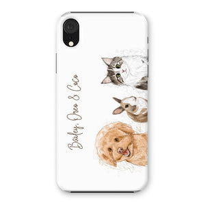 Scribble: Custom Three Pet Phone Case - Paw & Glory - Dog Portraits - Pet Portraits