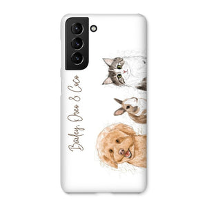 Scribble: Custom Three Pet Phone Case - Paw & Glory - Dog Portraits - Pet Portraits