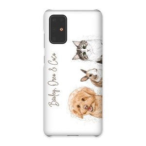 Scribble: Custom Three Pet Phone Case - Paw & Glory - Dog Portraits - Pet Portraits