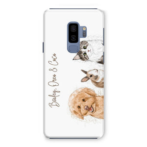 Scribble: Custom Three Pet Phone Case - Paw & Glory - Dog Portraits - Pet Portraits