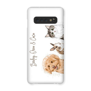 Scribble: Custom Three Pet Phone Case - Paw & Glory - Dog Portraits - Pet Portraits