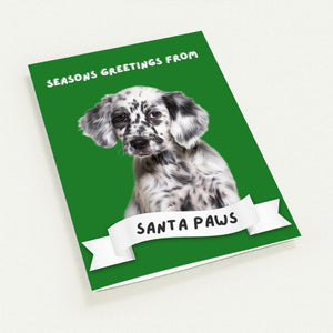 Seasons Greetings From Santa Paws Minimalist Greeting Cards - Paw & Glory - Dog Portraits - Pet Portraits