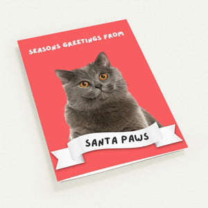 Seasons Greetings From Santa Paws Minimalist Greeting Cards - Paw & Glory - Dog Portraits - Pet Portraits