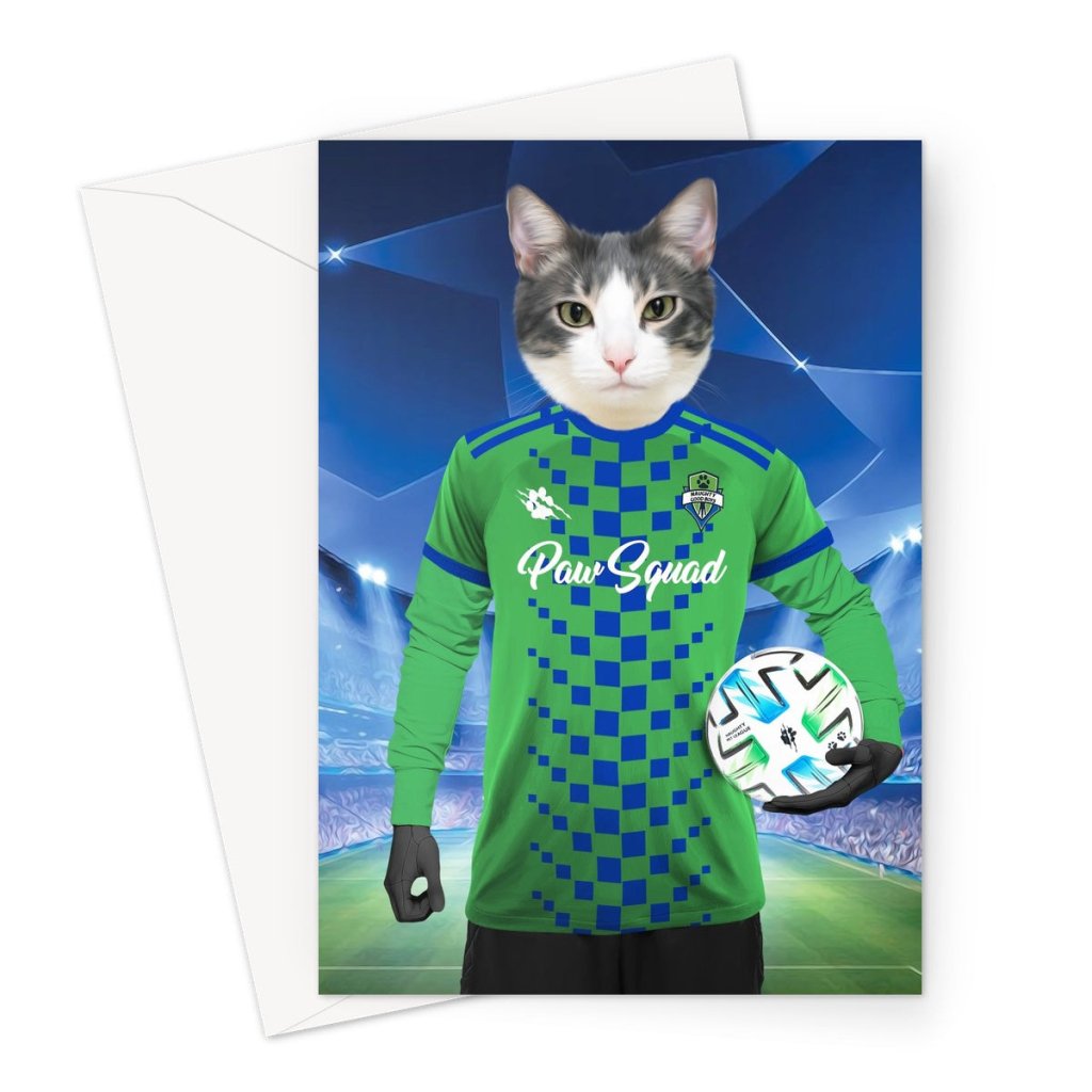 Seattle Scratchers Football Club: Custom Pet Greeting Card - Paw & Glory - Dog Portraits - Pet Portraits