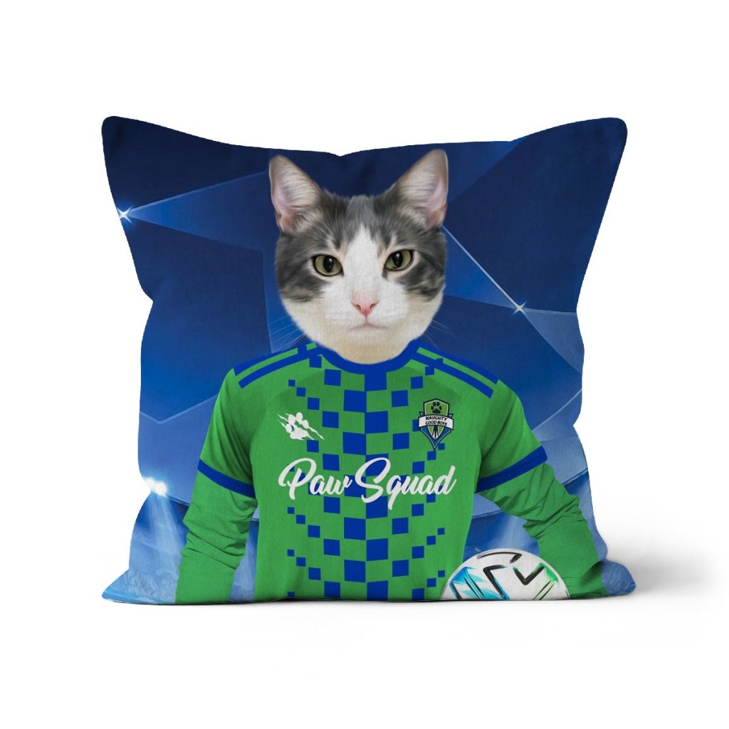 Seattle Scratchers Football Club: Custom Pet Pillow - Paw & Glory - Dog Portraits - Pet Portraits