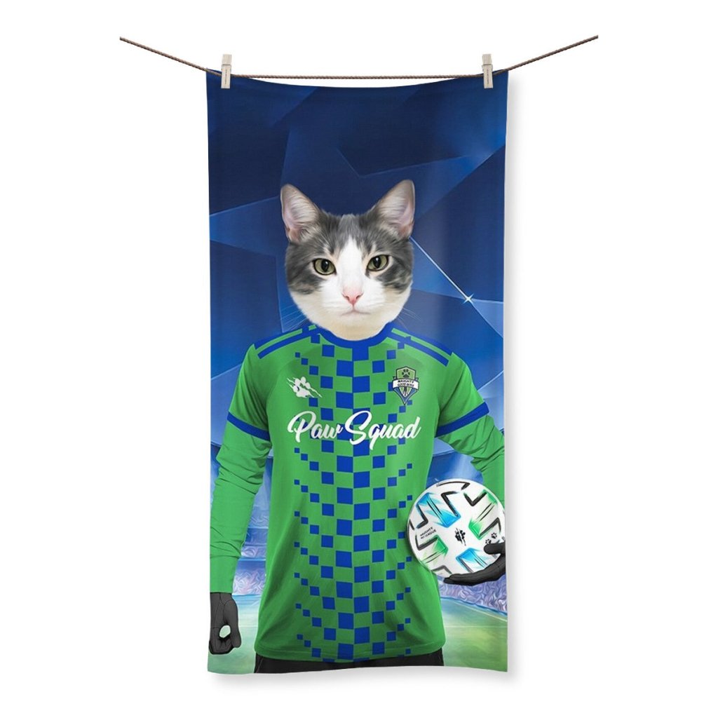 Seattle Scratchers Football Club: Custom Pet Towel - Paw & Glory - Dog Portraits - Pet Portraits