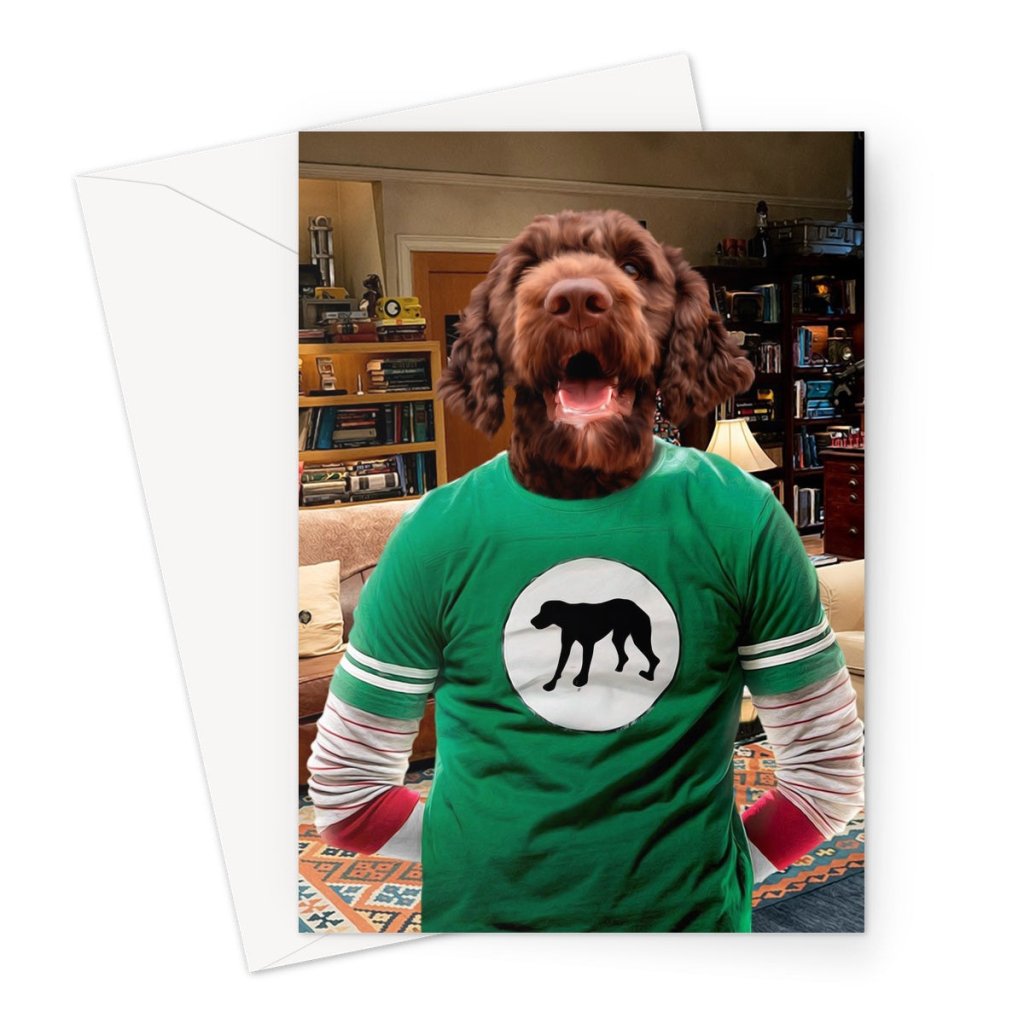 Sheldon Cooper (Big Bang Theory): Custom Pet Greeting Card - Paw & Glory - Dog Portraits - Pet Portraits