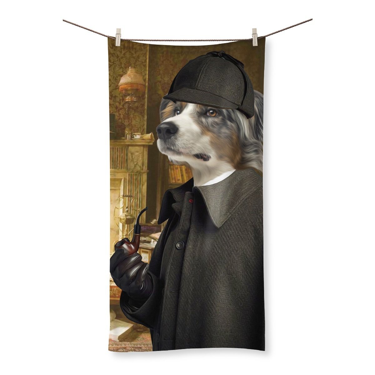 Sherlock Holmes: Custom Pet Towel - Paw & Glory - Dog Portraits - Pet Portraits