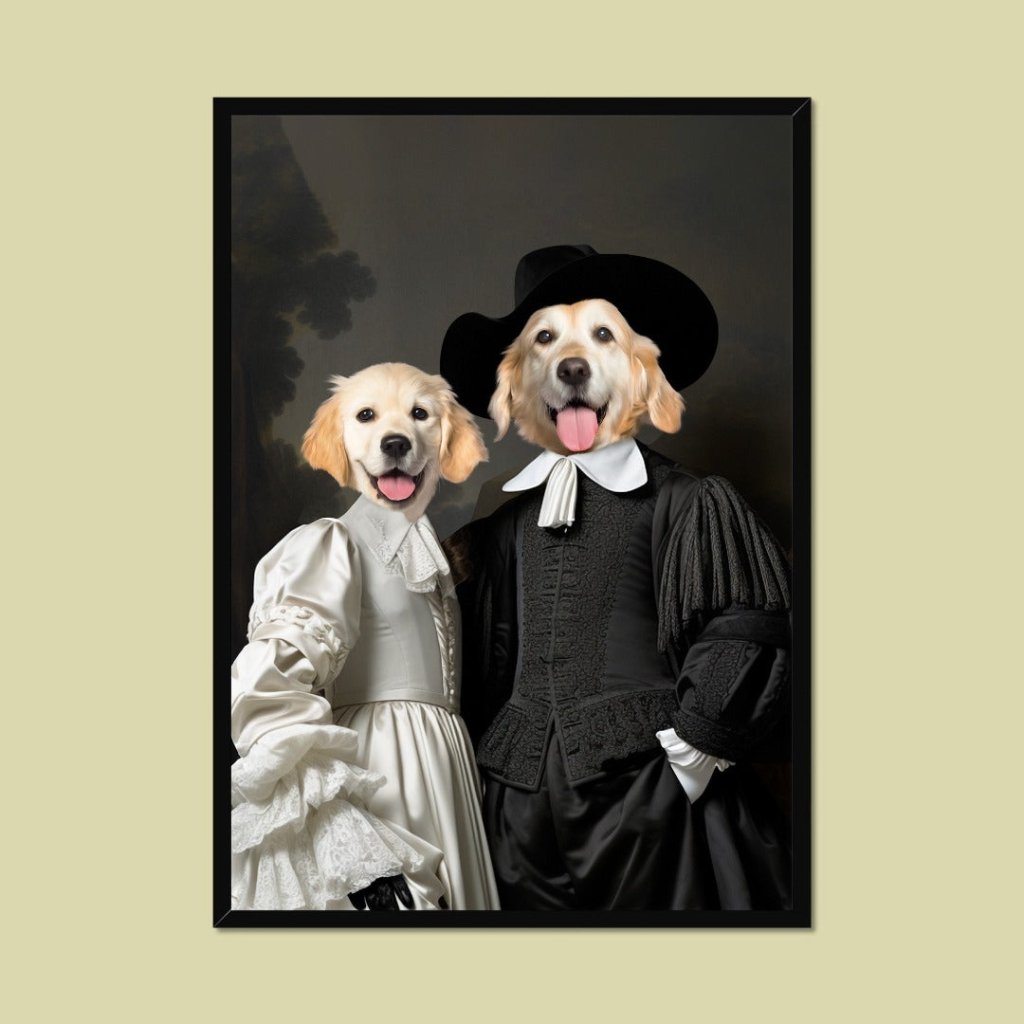 Sir and Dame: Custom Pet Portrait - Paw & Glory - Dog Portraits - Pet Portraits