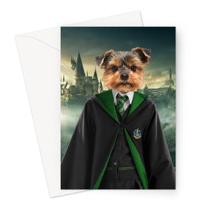 Slytherin (Harry Potter Inspired): Custom Pet Greeting Card - Paw & Glory - Dog Portraits - Pet Portraits