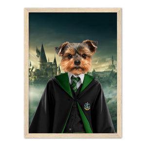 Slytherin (Harry Potter Inspired): Custom Pet Portrait - Paw & Glory - Dog Portraits - Pet Portraits